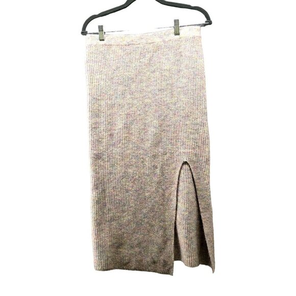 Heartloom Midi Skirt Womens Large L Sweater Skirt Knit Fuzzy Marled Peach - Picture 1 of 8